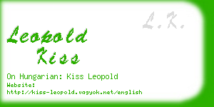 leopold kiss business card